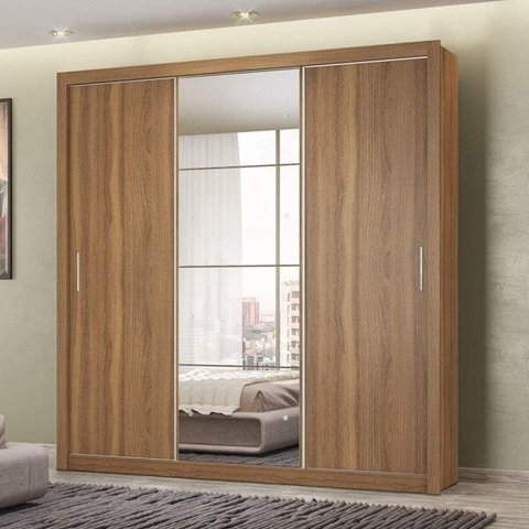 Guarda-Roupa Casal 3 Portas 2 Gavetas 5 Prateleiras 