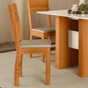 Ver imagem 2 de Conjunto Mesa Bellagio 108cm 4 Cadeiras Milano Sala Jantar Estofadas Courvin MDP - Freijó/Offwhite
