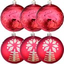 Ver imagem 1 de Kit 6 Bolas de Natal Enfeite Árvore de Natal Vermelha 80mm