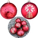 Ver imagem 4 de Kit 6 Bolas de Natal Enfeite Árvore de Natal Vermelha 80mm