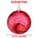 Ver imagem 5 de Kit 6 Bolas de Natal Enfeite Árvore de Natal Vermelha 80mm