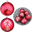 Ver imagem 3 de Kit 6 Bolas de Natal Enfeite Árvore de Natal Vermelha 80mm