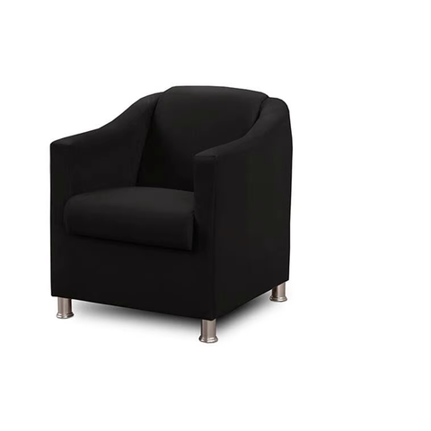 Poltrona Beatriz confort preto suede para sala de estar,salão escritoria Dalaqua-Decor