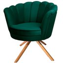 Ver imagem 2 de Kit Duas Poltronas Pétalas Giratórias Ferro e Madeira Verde Musgo Sua Casa Decor