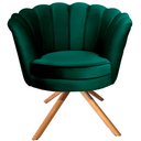 Ver imagem 3 de Kit Duas Poltronas Pétalas Giratórias Ferro e Madeira Verde Musgo Sua Casa Decor