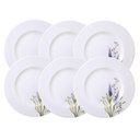 Ver imagem 1 de Jogo 6 Pratos Rasos Porcelana Decorada 28cm Tramontina Lilla Mesa Posta Eventos