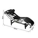 Ver imagem 2 de Chaise Lc-4 Cromada em Couro Vaquejado Preto e Branco