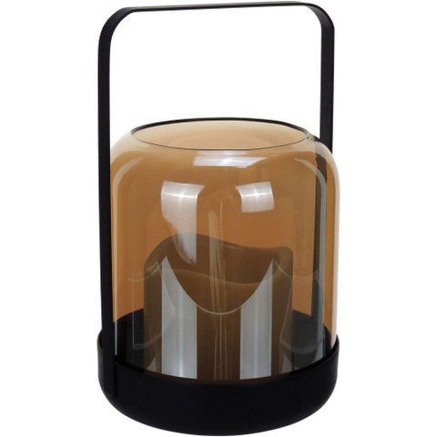 Castiçal Decorativo Porta Vela Home&co Metal 19x12x12cm Âmbar