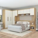 Ver imagem 1 de Roupeiro Modulado Selene de Canto 10 Portas 2 Mesa de Cabeceira e Cabeceira