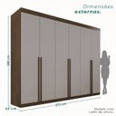 Ver imagem 4 de Guarda-Roupa Casal 6 Portas 8 Gavetas Florianópolis 100% MDF Marrom/New Canion/Off White