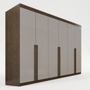 Ver imagem 3 de Guarda-Roupa Casal 6 Portas 8 Gavetas Florianópolis 100% MDF Marrom/New Canion/Off White