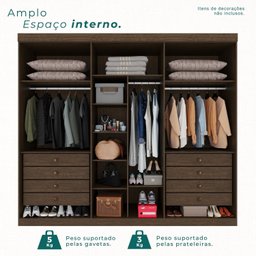 Guarda-roupa Casal 6 Portas 8 Gavetas Florianópolis 100% MDF  - 4