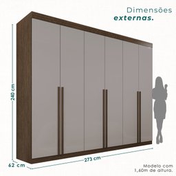 Guarda-roupa Casal 6 Portas 8 Gavetas Florianópolis 100% MDF  - 3