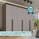 Ver imagem 7 de Guarda-Roupa Casal 6 Portas 8 Gavetas Florianópolis 100% MDF Marrom/New Canion/Off White