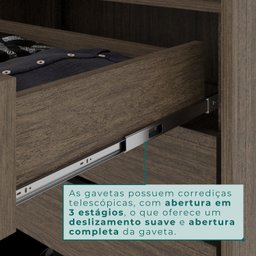 Guarda-roupa Casal 6 Portas 8 Gavetas Florianópolis 100% MDF  - 8