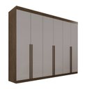 Ver imagem 3 de Guarda-Roupa Casal 6 Portas 8 Gavetas Florianópolis 100% MDF Marrom/New Canion/Off White