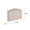 Ver imagem 2 de Cabeceira Solteiro 90x60 Courino Off White Tachas Fumê