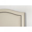 Ver imagem 4 de Cabeceira Solteiro 90x60 Courino Off White Tachas Fumê