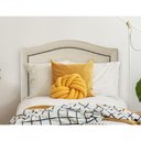 Ver imagem 3 de Cabeceira Solteiro 90x60 Courino Off White Tachas Fumê