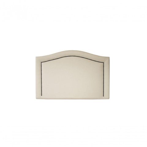 Cabeceira Solteiro 90x60 Courino Off White Tachas Fumê