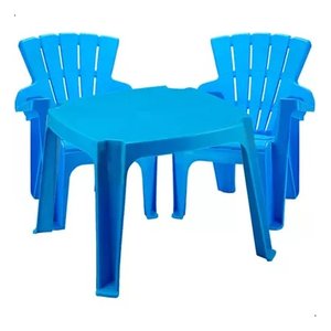 Conjunto de Mesa e 2 Cadeiras Infantil Americana Azul Color