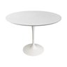 Mesa de Jantar Saarinen Tulipa Redonda - 107 Cm - Laca Acetinada Branca com Vidro - 3