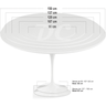 Mesa de Jantar Saarinen Tulipa Redonda - 107 Cm - Laca Acetinada Branca com Vidro - 5