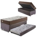 Ver imagem 1 de Bicama Box Baú Solteirão com Suede Cinza 96x203 com Colchão Relax Adorabile Molas Ensacadas Ecoflex