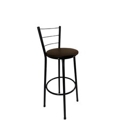 Kit 2 Banqueta Alta Preta Cozinha Gourmet Americana Balcão:marrom - 2