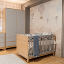 Ver imagem 2 de Combo berço+Cômoda+Guarda Roupa Tomi Carvalho / Cinza-Quater