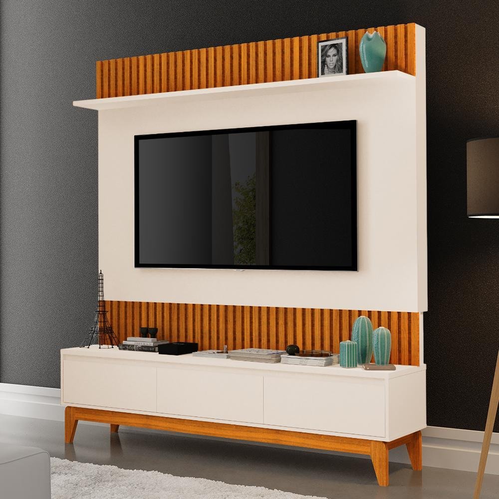 Estante Home Theater Antalya Freijó/off White para Tv até 75” - Móveis Luapa - 2