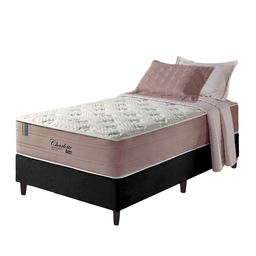 Cama Box Solteiro King Preto + Colchão Molas Ensacadas Visco Gel Charlotte 96x203x73cm - 1