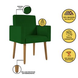 Kit 02 Poltronas Decorativa Sala Oferta - Balaqui Decor Cor:verde - 2