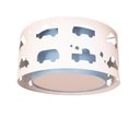 Ver imagem 1 de Luminária Infantil Plafon Carrinhos Azul Bebê 30x16