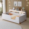 Cama Criança Infantil Montessoriana Juvenil Doçura com Nicho Branca + Colchão - 2