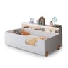 Cama Criança Infantil Montessoriana Juvenil Doçura com Nicho Branca + Colchão - 3