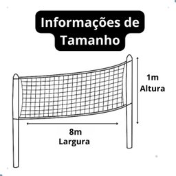 Kit Rede para Volei de Praia com Faixa de Marcação Poste e Varão Rede 8 Metros Sports Mania - Branco - 3