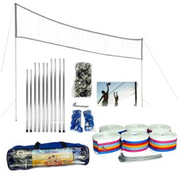 Kit Rede para Volei de Praia com Faixa de Marcação Poste e Varão Rede 8 Metros Sports Mania - Branco - 1