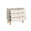 Ver imagem 5 de Cômoda para Quarto Orgânica Curva 3 Gavetas 90cm 100% BP com Pés em Madeira Maciça Aura Branco/Offwhite
