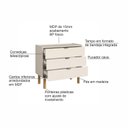 Ver imagem 6 de Cômoda para Quarto Orgânica Curva 3 Gavetas 90cm 100% BP com Pés em Madeira Maciça Aura