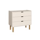 Ver imagem 4 de Cômoda para Quarto Orgânica Curva 3 Gavetas 90cm 100% BP com Pés em Madeira Maciça Aura Branco/Offwhite