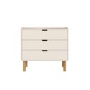 Ver imagem 2 de Cômoda para Quarto Orgânica Curva 3 Gavetas 90cm 100% BP com Pés em Madeira Maciça Aura Branco/Offwhite