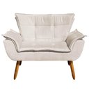 Ver imagem 3 de Kit 01 Namoradeira e 02 Poltronas Opala Suede Bege