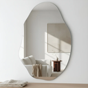 Ver imagem 1 de Espelheira Grande Orgânico Lapidado Decorativo Sala Hall Parede 70x50 Cm Moderno C/ Dupla Face