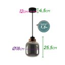 Ver imagem 2 de Pendente Fog Preto 25.5cm 10w 3000k - Hc017 - Bella