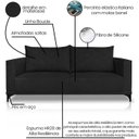 Ver imagem 3 de Sofa Nori 3 Lugares Pes de Ferro 220cm Linho Boucle 3304 Ezz