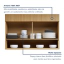 Ver imagem 7 de Armário Aéreo 1 Porta Basculante Vidro Reflecta e Nicho 120cm 100% MDF Realeza Premium Marrom/Carvalho