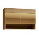 Ver imagem 2 de Armário Aéreo 1 Porta Basculante Vidro Reflecta e Nicho 120cm 100% MDF Realeza Premium Marrom/Carvalho