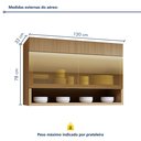 Ver imagem 3 de Armário Aéreo 1 Porta Basculante Vidro Reflecta e Nicho 120cm 100% MDF Realeza Premium Marrom/Carvalho