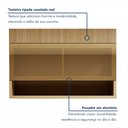 Ver imagem 5 de Armário Aéreo 1 Porta Basculante Vidro Reflecta e Nicho 120cm 100% MDF Realeza Premium Marrom/Carvalho